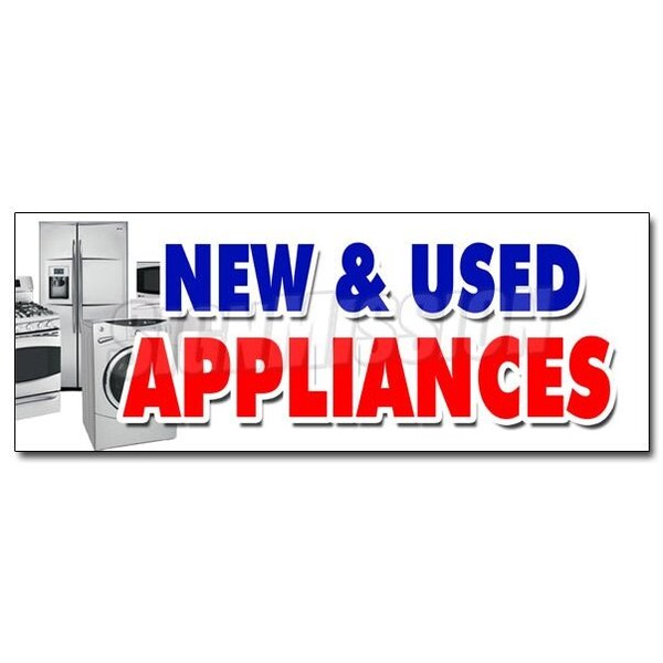 Signmission NEW & USED APPLIANCES DECAL sticker refrigerator washer dryer delivery, D-12 New & Used Appliances D-12 New & Used Appliances - main